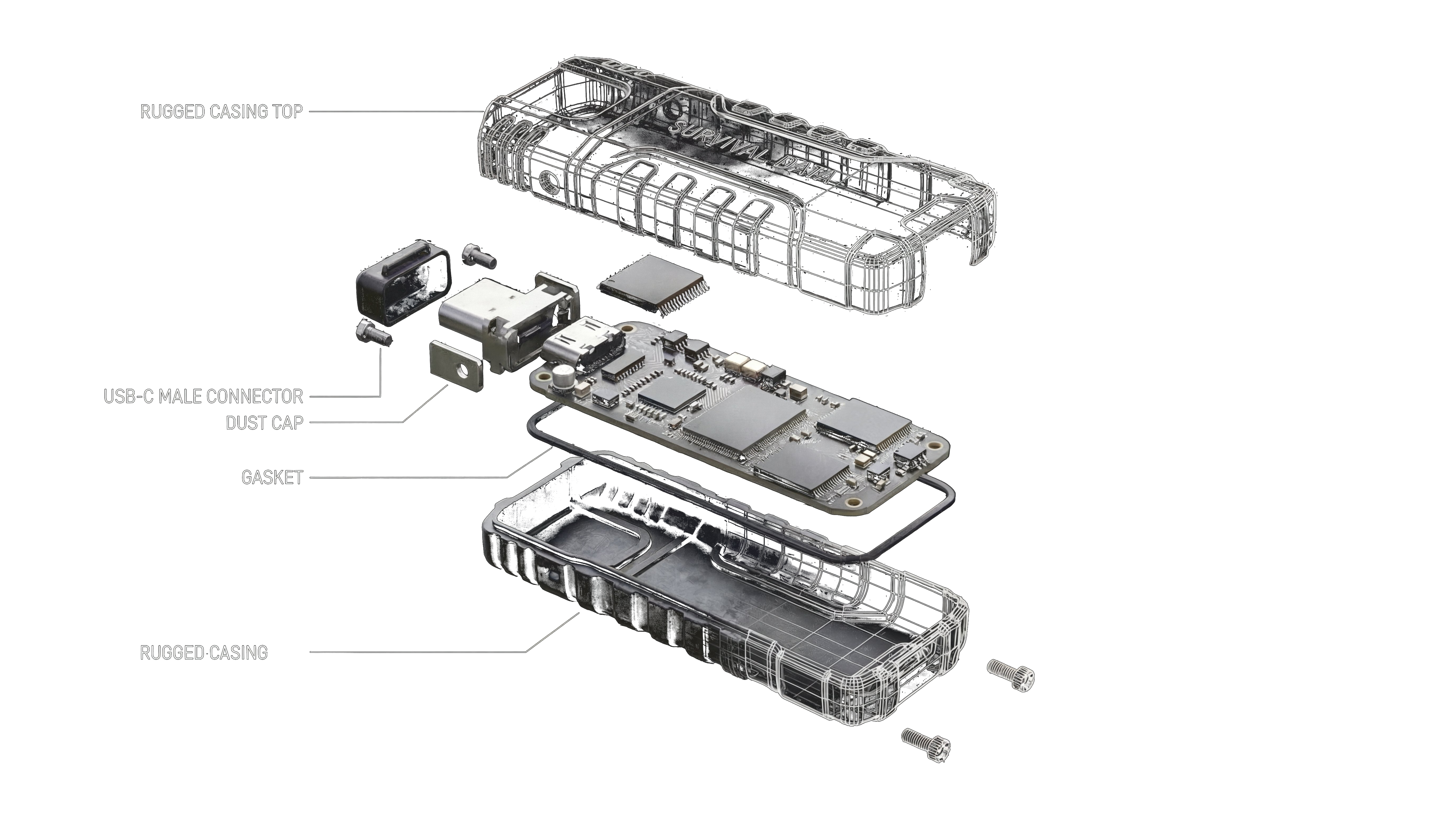 Gridsend Supply Jump Drive — internal components